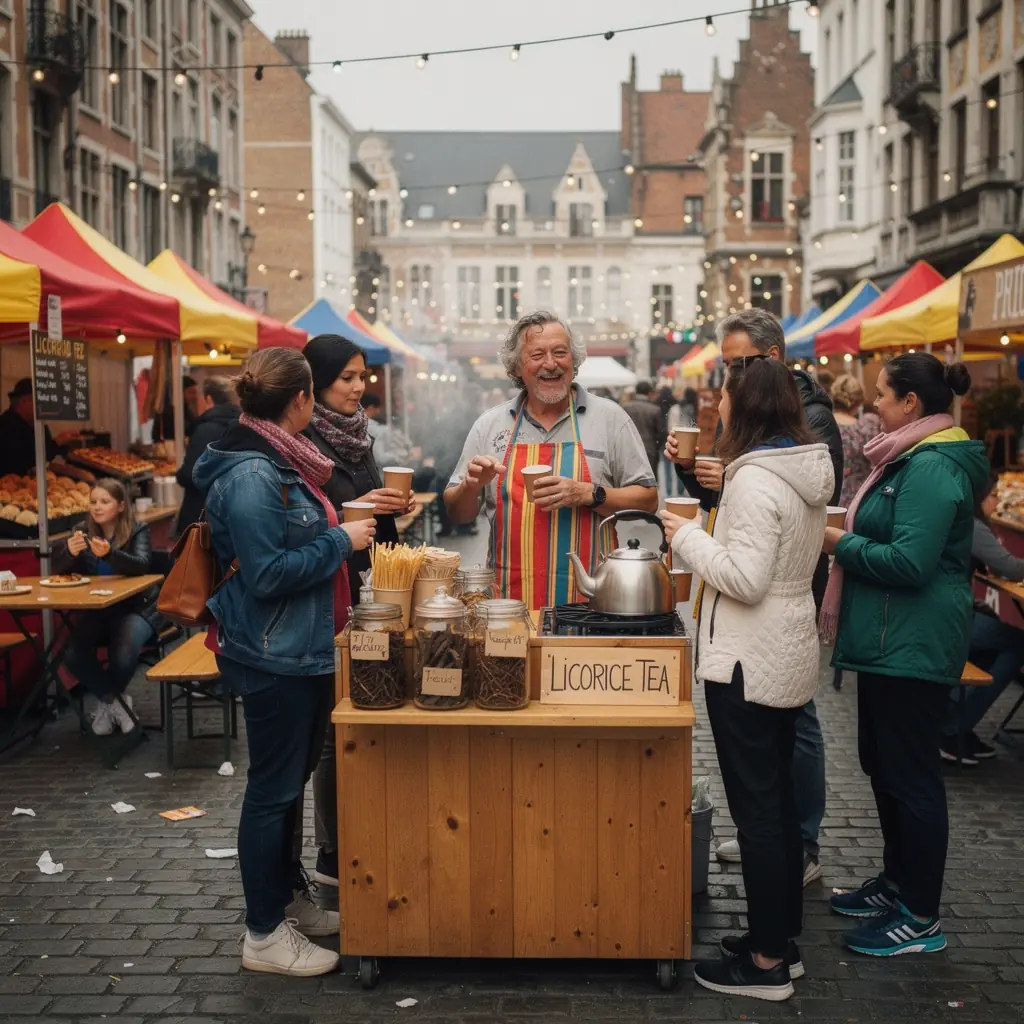 Tisane de rГ©glisse servie avec des bГўtons de rГ©glisse Г  cГґtГ©, soulignant son goГ»t sucrГ© naturel.