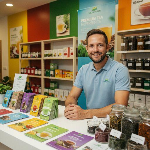 Vase de fleurs avec une tasse de thé à la réglisse, créant une ambiance chaleureuse.